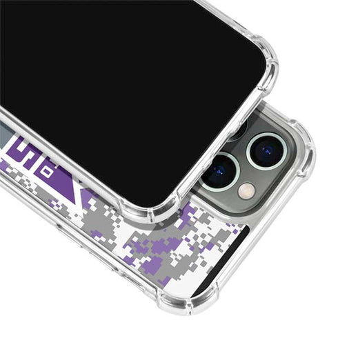 NBA Sacramento Kings Purple Digi Camo iPhone 15 Pro Clear Case